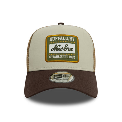 Casquette Trucker NE Patch Canvas A-Frame beige-brun NEW ERA