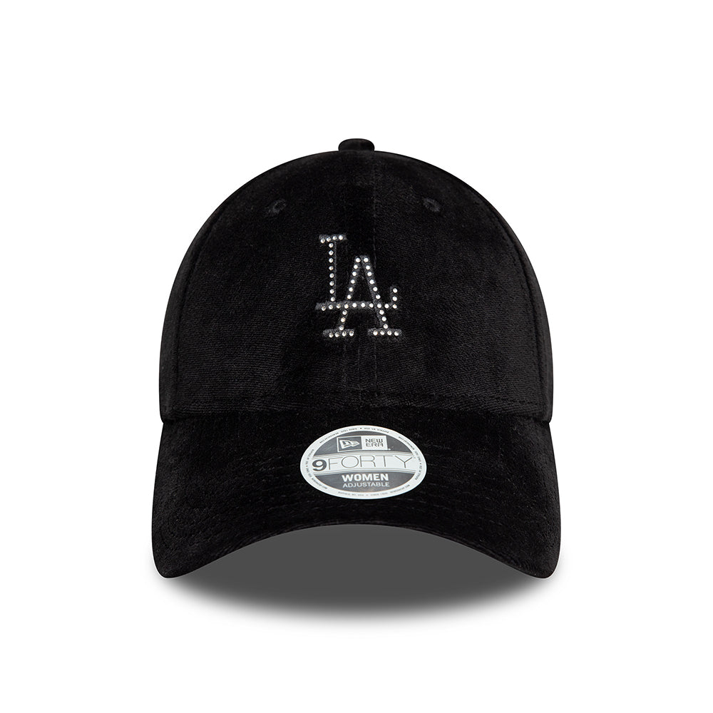Casquette Femme 9FORTY MLB Diamante Velour L.A. Dodgers noir NEW ERA