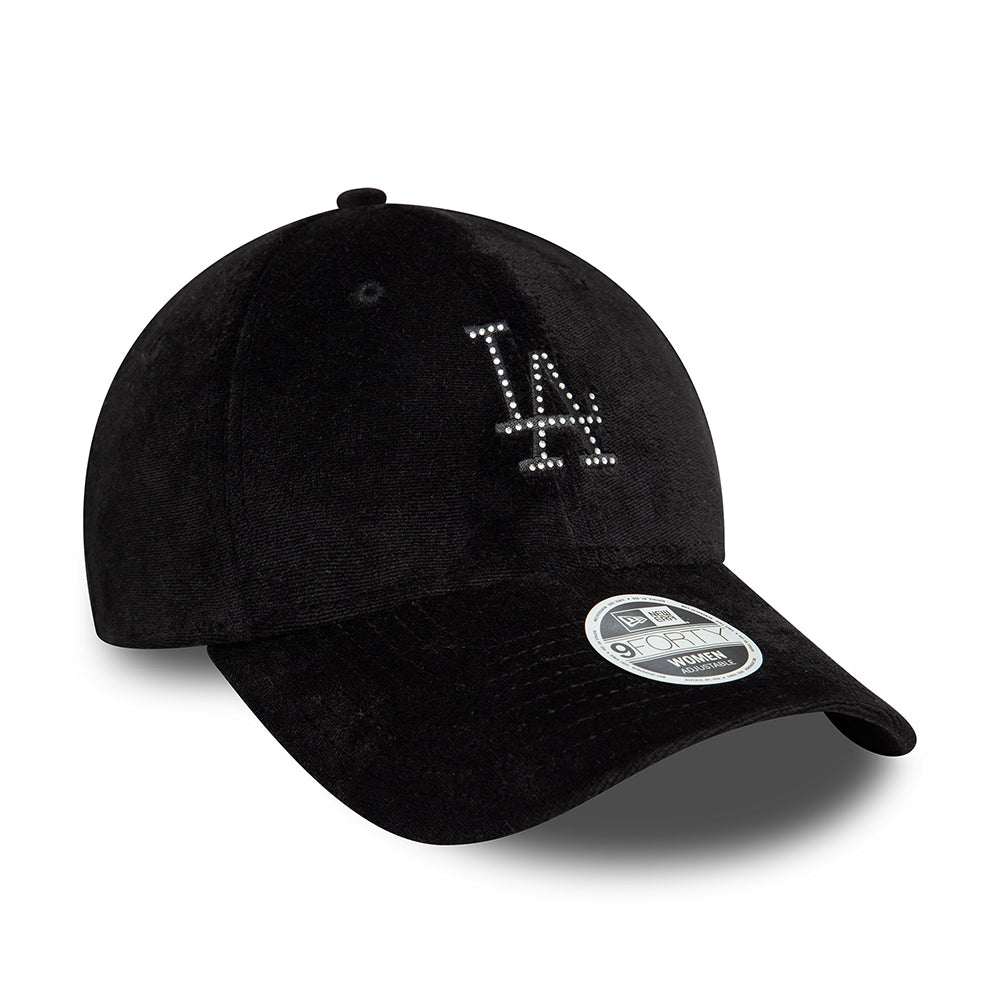 Casquette Femme 9FORTY MLB Diamante Velour L.A. Dodgers noir NEW ERA
