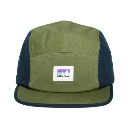 Casquette 5 Panel en Coton Bio Shop Sticker Graphic Maclure vert-bleu PATAGONIA