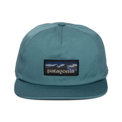 Casquette en Coton Bio Boardshort Label Funfarer bleu sarcelle foncé PATAGONIA