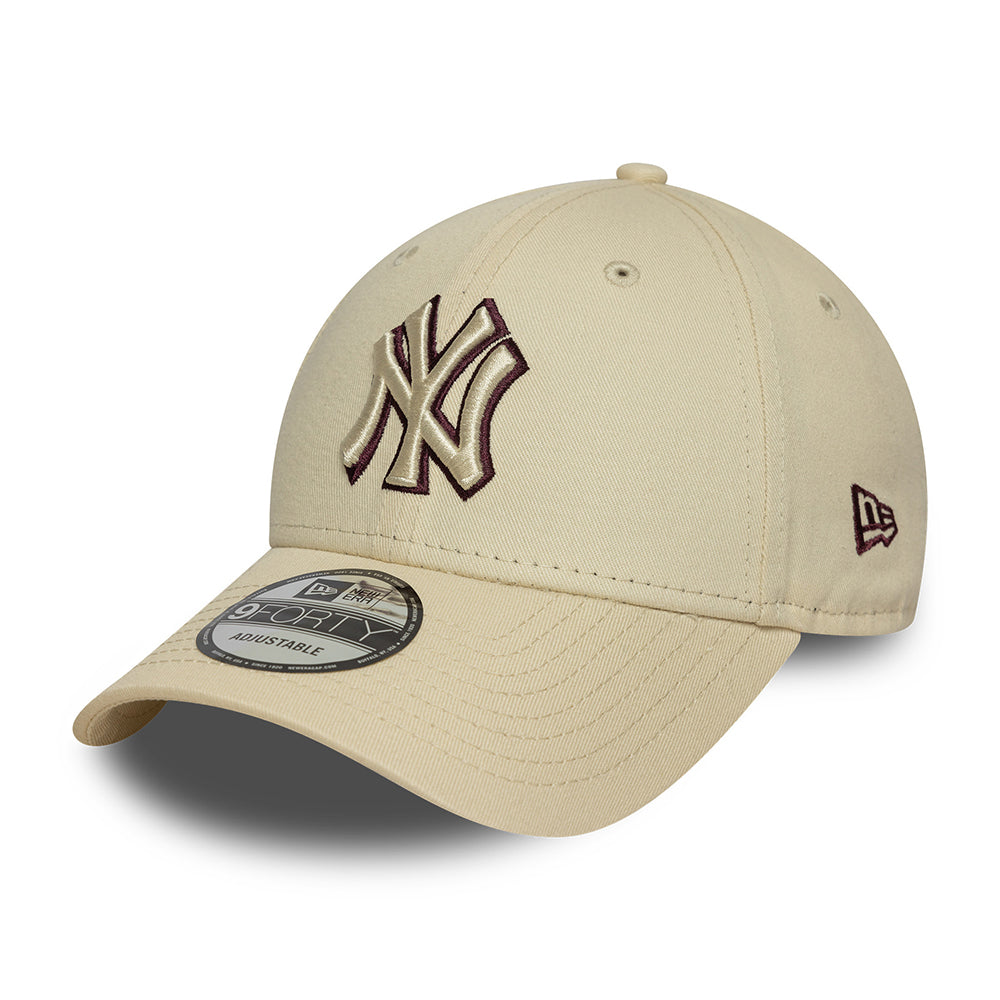 Casquette 9FORTY MLB Team Outline New York Yankees beige-marron NEW ERA