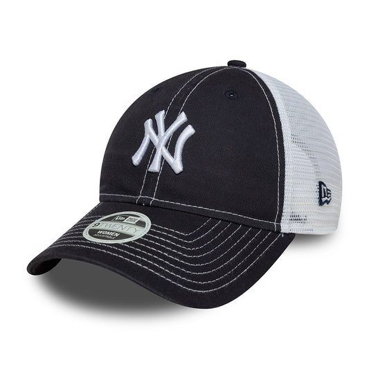Casquette Trucker Femme 9TWENTY MLB Washed New York Yankees bleu marine-blanc NEW ERA