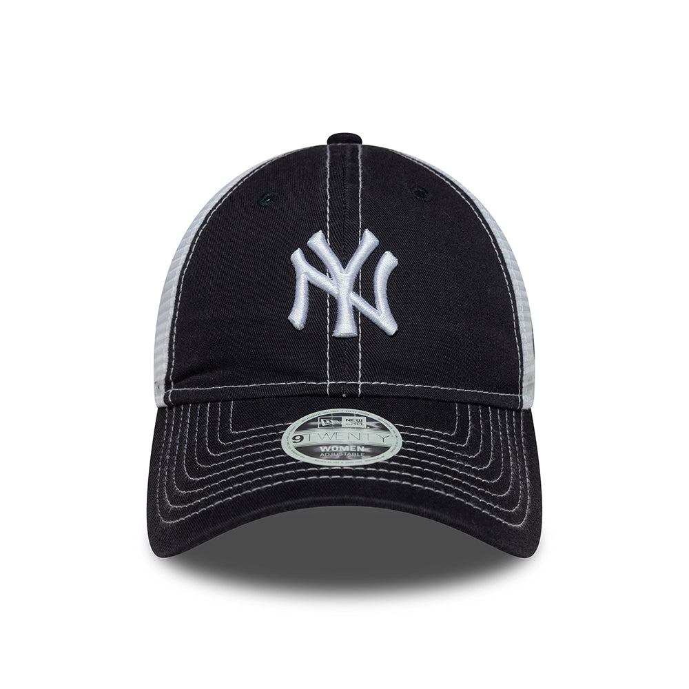 Casquette Trucker Femme 9TWENTY MLB Washed New York Yankees bleu marine-blanc NEW ERA