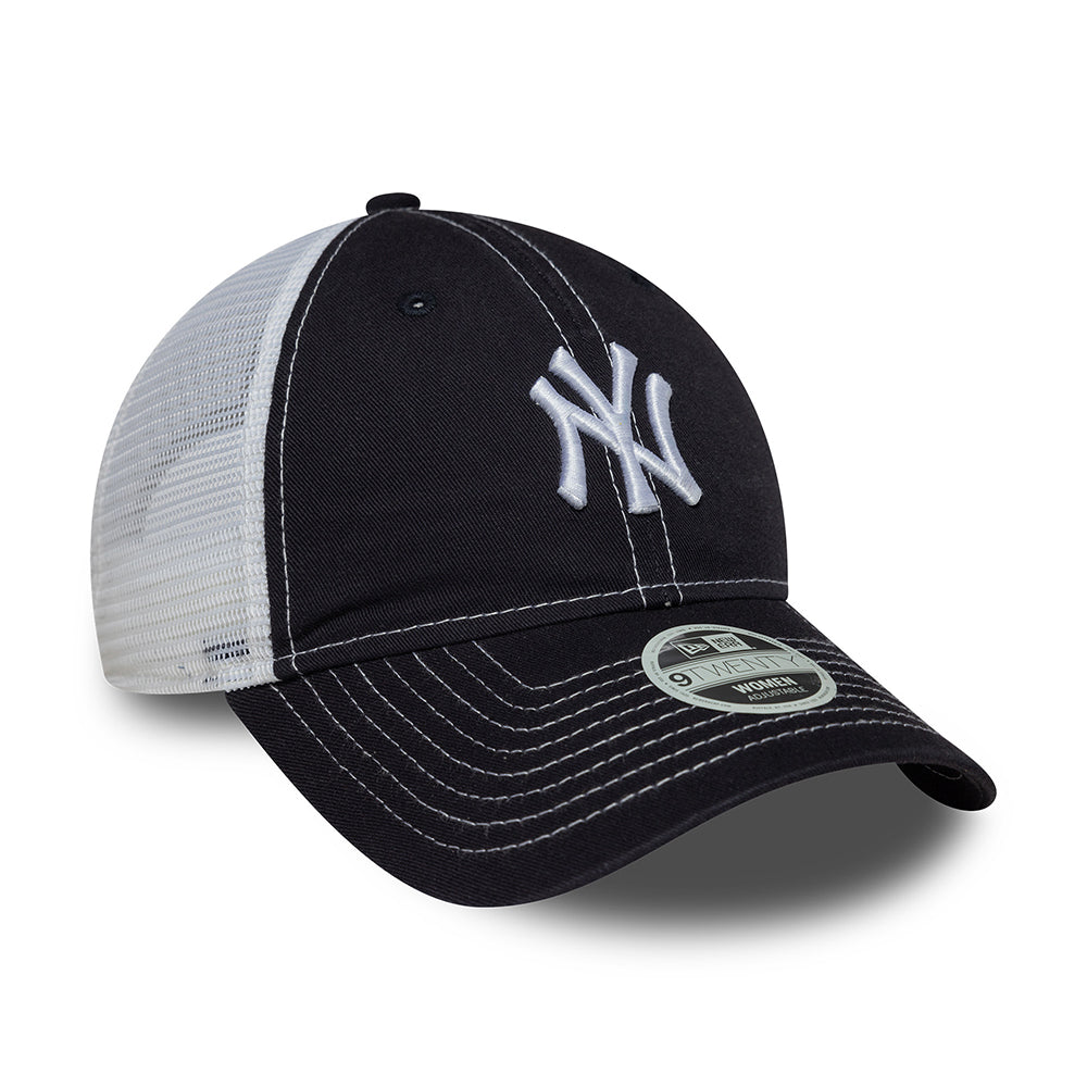 Casquette Trucker Femme 9TWENTY MLB Washed New York Yankees bleu marine-blanc NEW ERA