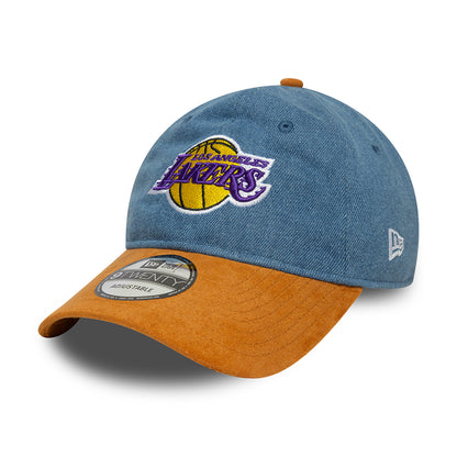 Casquette 9TWENTY NBA Denim Midi L.A. Lakers bleu-beige sable NEW ERA