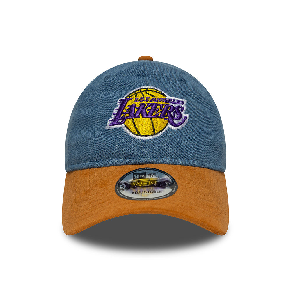 Casquette 9TWENTY NBA Denim Midi L.A. Lakers bleu-beige sable NEW ERA
