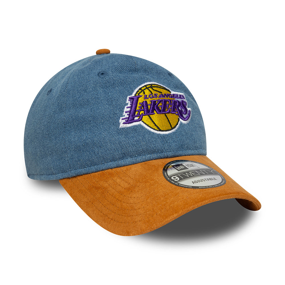 Casquette 9TWENTY NBA Denim Midi L.A. Lakers bleu-beige sable NEW ERA