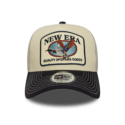 Casquette Trucker Colvert Animal Patch A-Frame crème-bleu marine NEW ERA