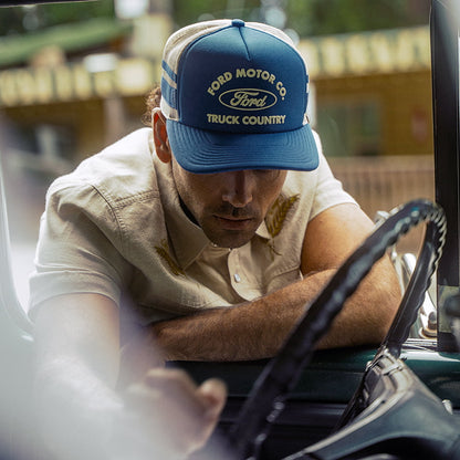 Casquette Trucker Ford Built Tough MP bleu-blanc BRIXTON
