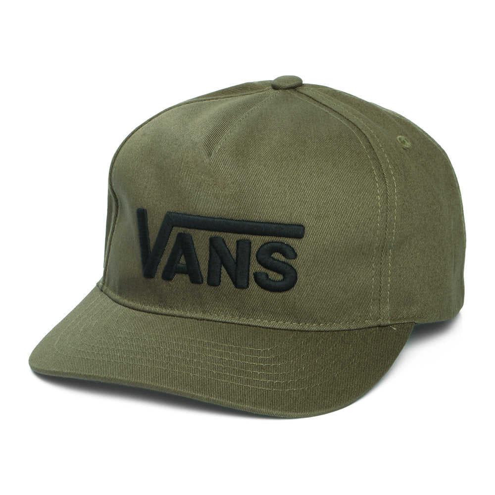Casquette Snapback à Visière Incurvée Drop V Logo olive-noir VANS