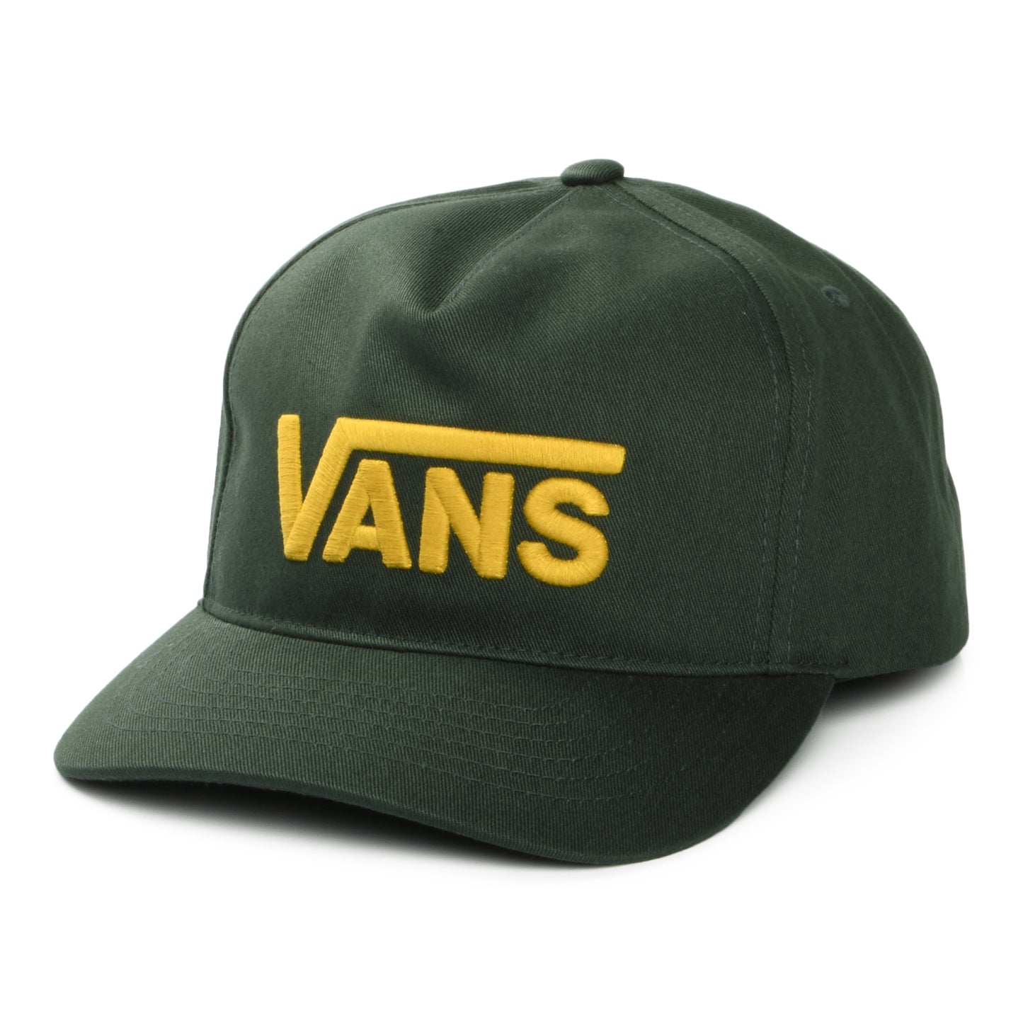 Casquette Snapback à Visière Incurvée Drop V Logo mousse foncé-jaune VANS