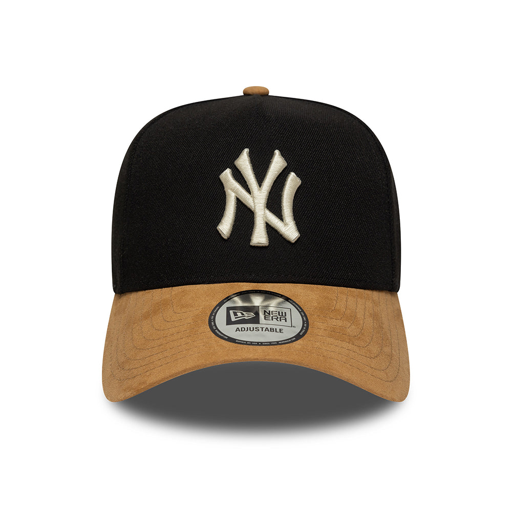 Casquette Snapback 9FORTY MLB Suede Visor A-Frame New York Yankees noir-camel NEW ERA