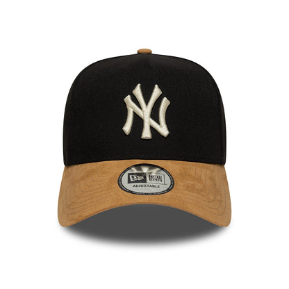Casquette Snapback 9FORTY MLB Suede Visor A-Frame New York Yankees noir-camel NEW ERA