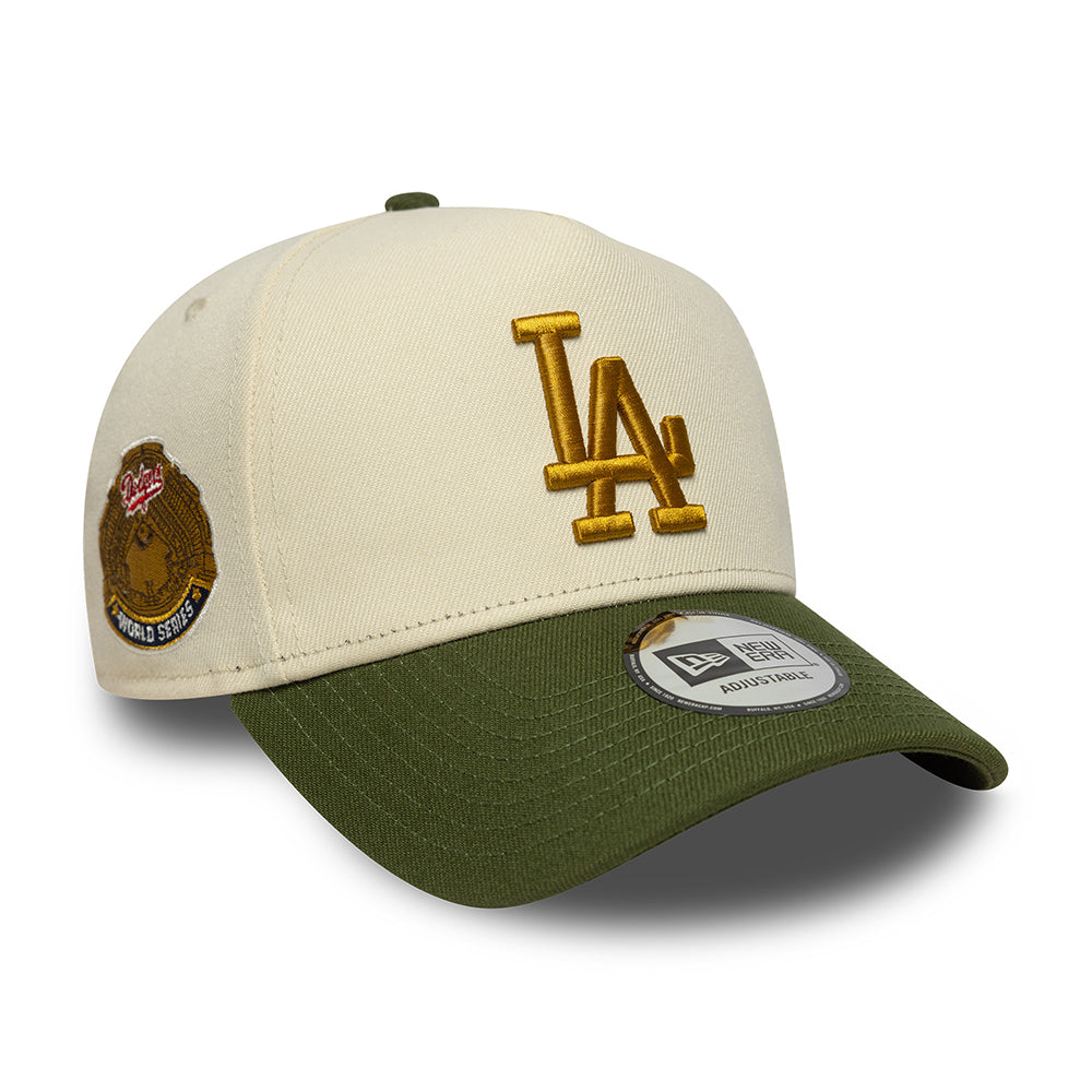 Casquette Snapback 9FORTY MLB World Series Patch A-Frame L.A. Dodgers crème-mousse NEW ERA