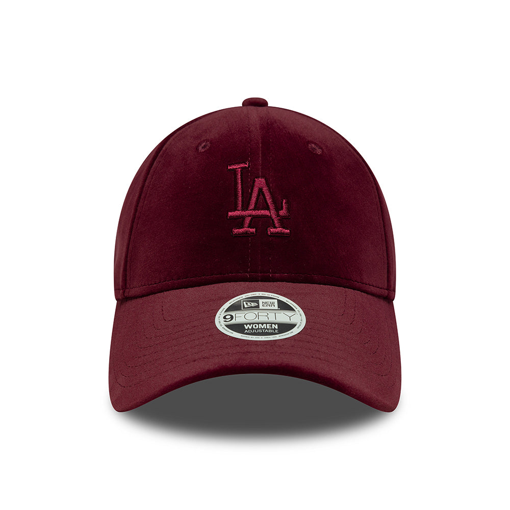 Casquette Femme 9FORTY MLB Velour Midi L.A. Dodgers bordeaux NEW ERA