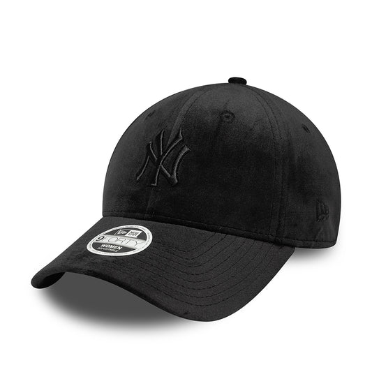 Casquette Femme 9FORTY MLB Velour Midi New York Yankees noir sur noir NEW ERA