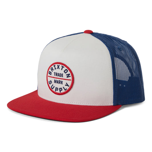 Casquette Trucker Oath MP blanc-rouge-bleu BRIXTON