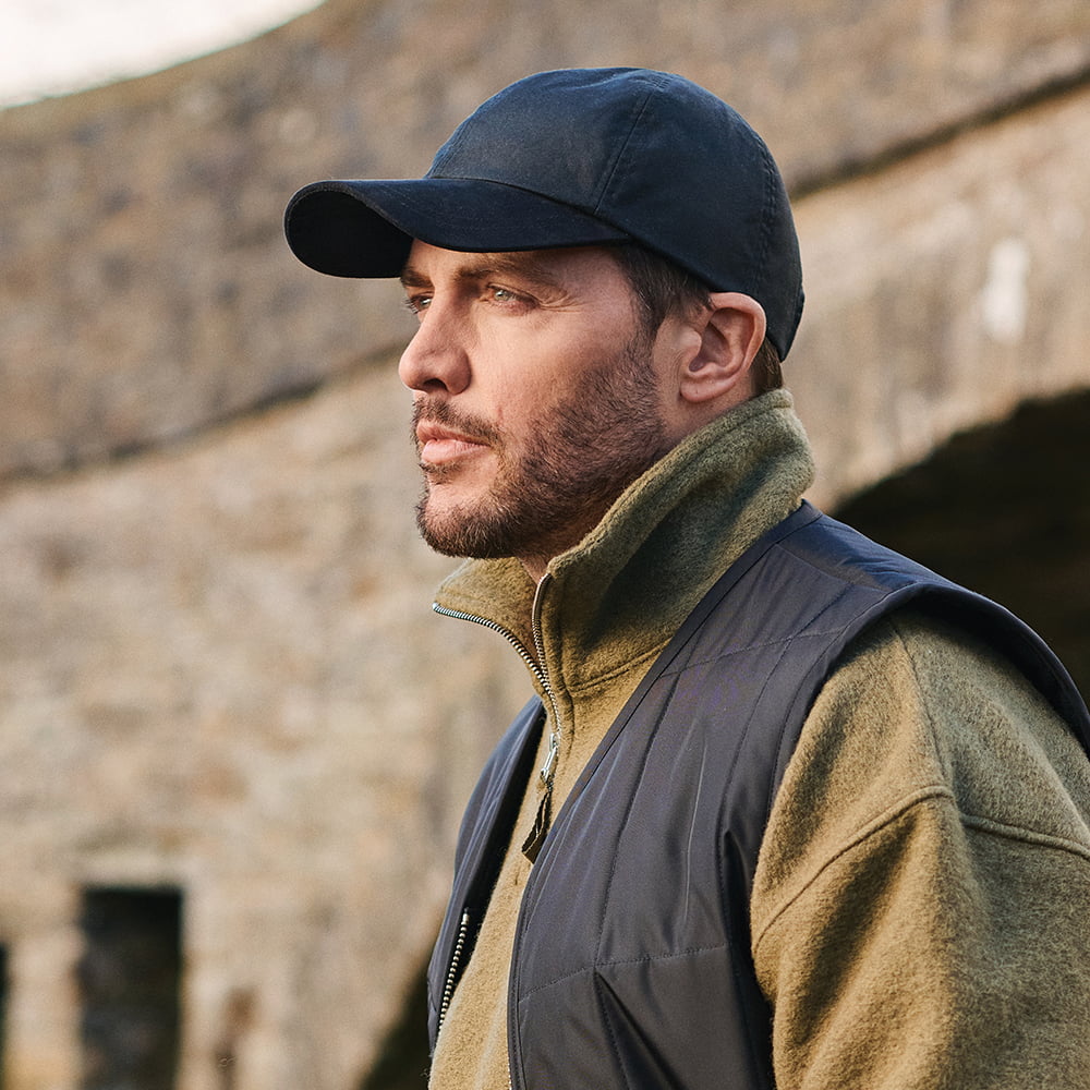 Casquette en Coton Ciré Britannique noir FAILSWORTH