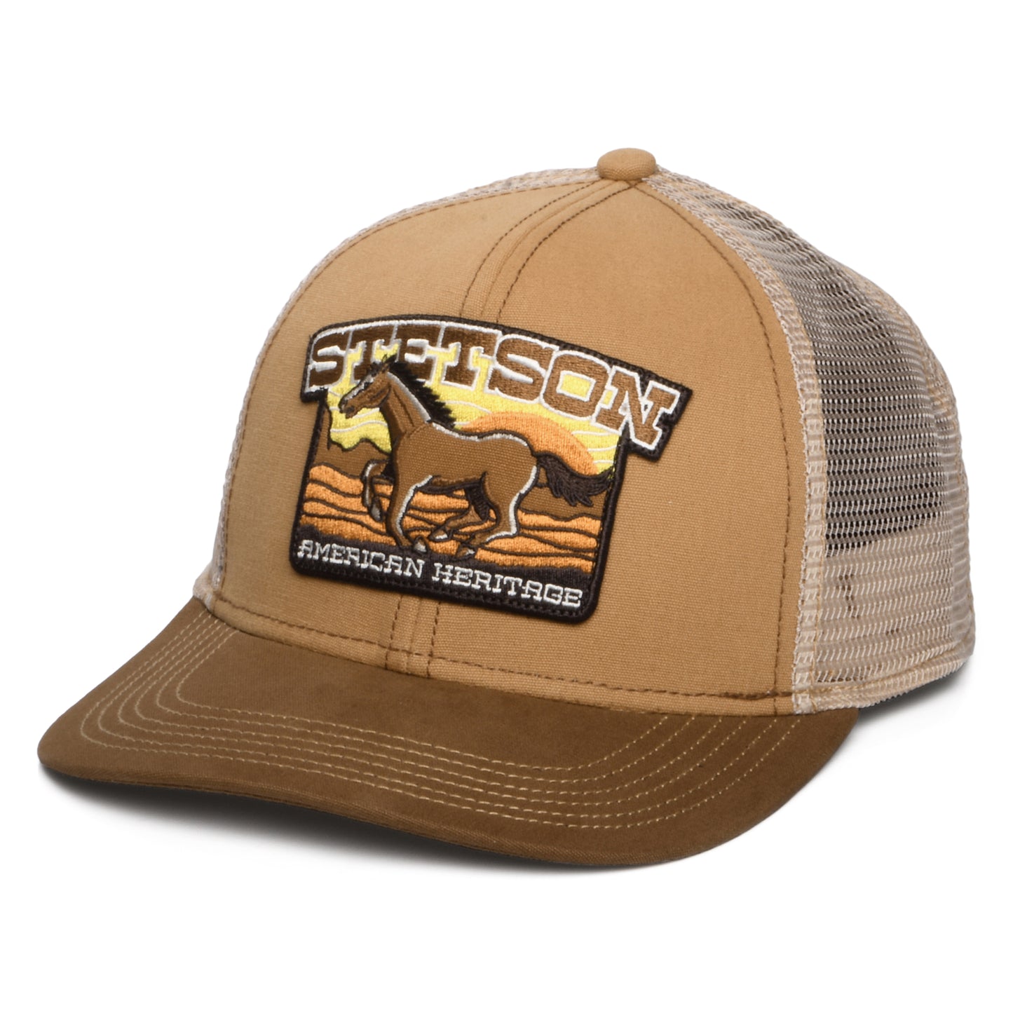 Casquette Trucker Mustang marron clair STETSON