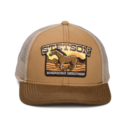 Casquette Trucker Mustang marron clair STETSON