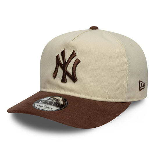 Casquette 9FIFTY MLB Suede Visor A-Frame New York Yankees crème-chocolat NEW ERA