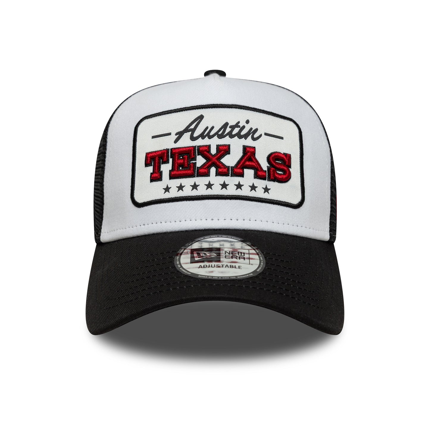Casquette Trucker Location Patch A-Frame Austin blanc-noir NEW ERA