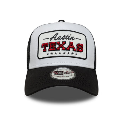 Casquette Trucker Location Patch A-Frame Austin blanc-noir NEW ERA