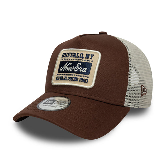 Casquette Trucker A-Frame NE Patch chocolat-pierre NEW ERA