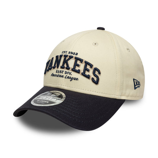 Casquette 9FORTY M-Crown MLB Wordmark New York Yankees crème-bleu marine NEW ERA