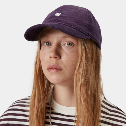 Casquette en Velours Côtelé Harlem violet-blanc CARHARTT WIP