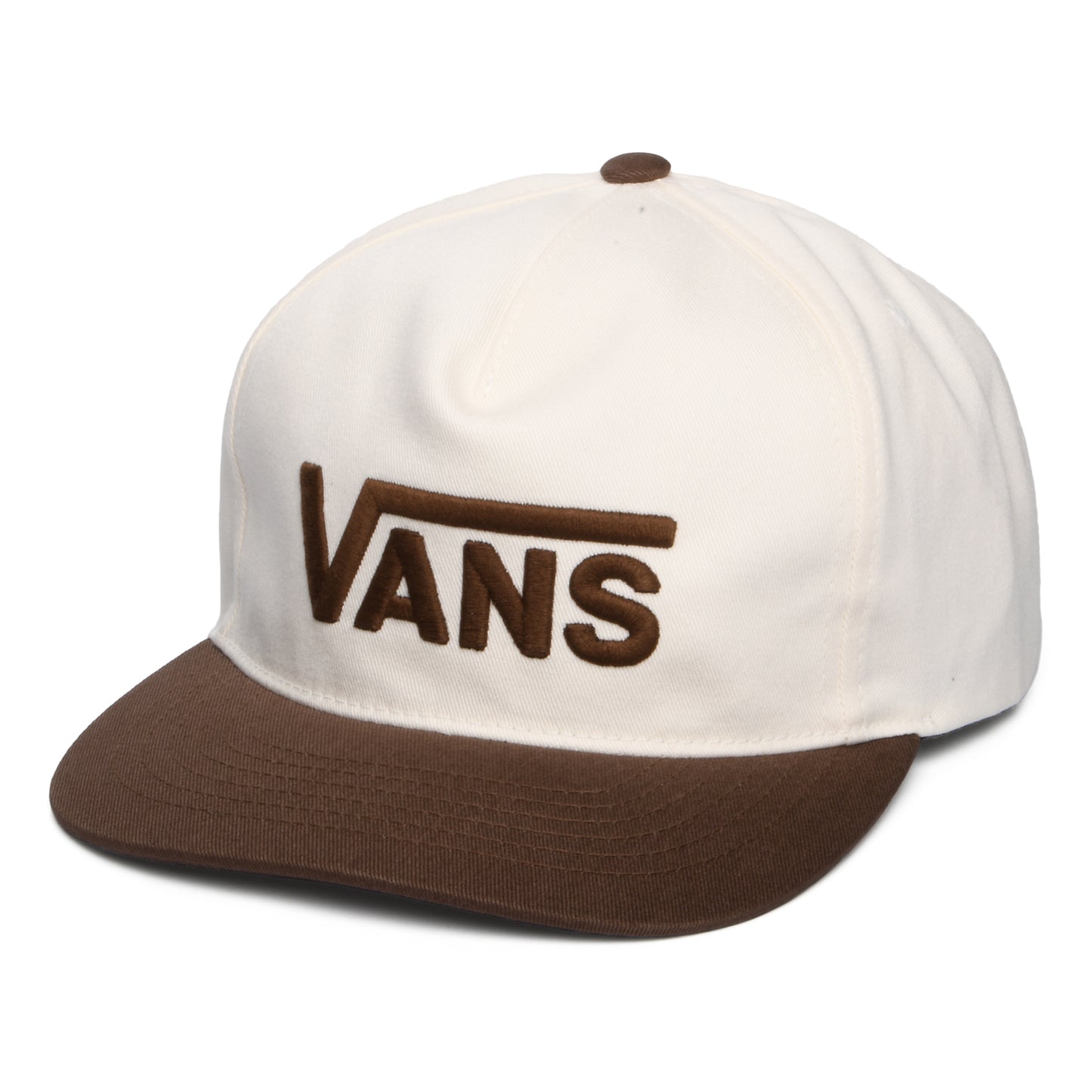 Casquette Snapback à Visière Incurvée Drop V Logo beige-marron VANS