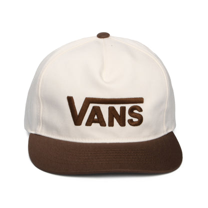 Casquette Snapback à Visière Incurvée Drop V Logo beige-marron VANS