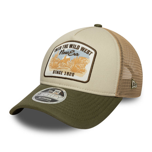 Casquette Trucker A-Frame 9FORTY M-Crown Contrast Patch pierre-olive NEW ERA