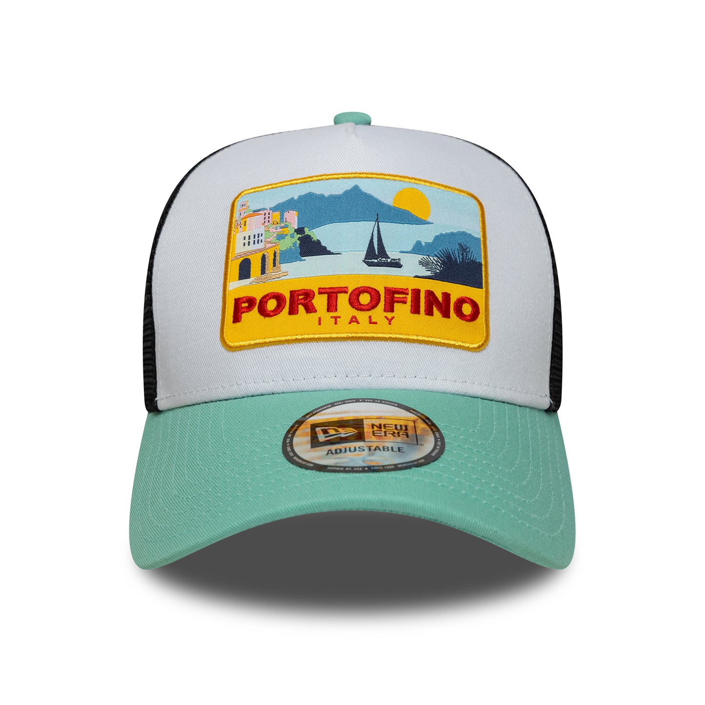 Casquette Trucker Location Patch A-Frame Portofino aqua-noir NEW ERA