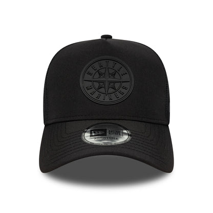 Casquette Trucker MLB Sport Featherweight A-Frame Seattle Mariners noir sur noir NEW ERA