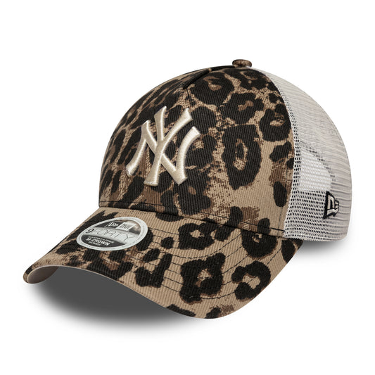 Casquette Trucker Femme A-Frame 9FORTY M-Crown MLB Leopard New York Yankees marron-pierre NEW ERA