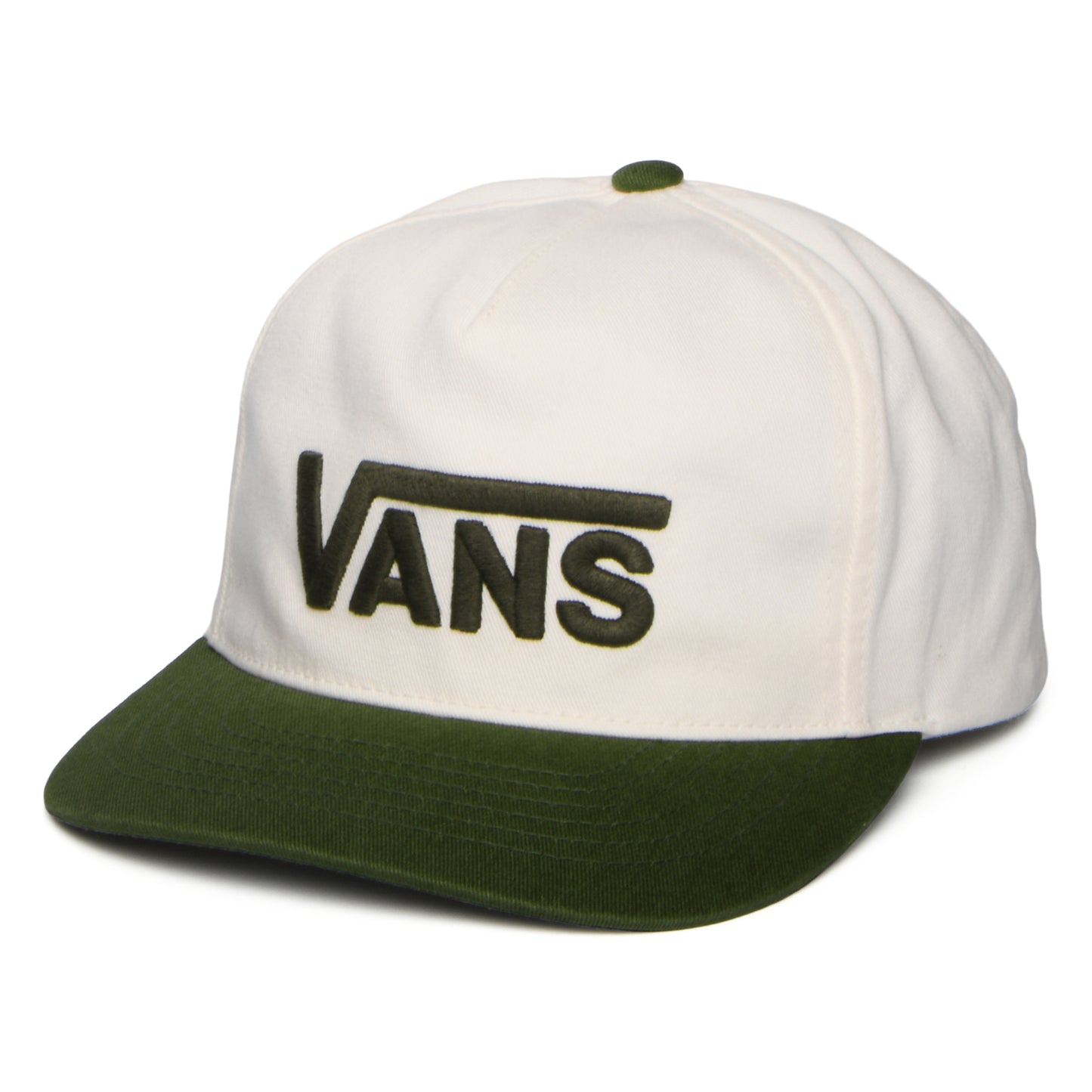 Casquette Snapback à Visière Incurvée Drop V Logo blanc cassé-mousse VANS
