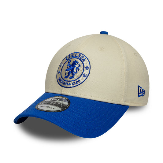 Casquette 9FORTY Seasonal Contrast Lion Crest Chelsea FC crème-bleu roi NEW ERA
