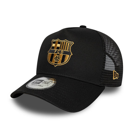 Casquette Trucker A-Frame 9FORTY FC Barcelone noir-doré NEW ERA