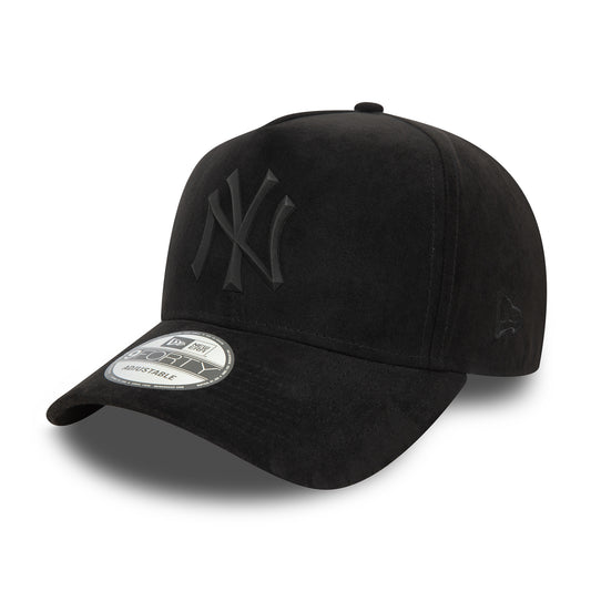 Casquette Snapback A-Frame 9FORTY MLB Faux Suede New York Yankees noir sur noir NEW ERA