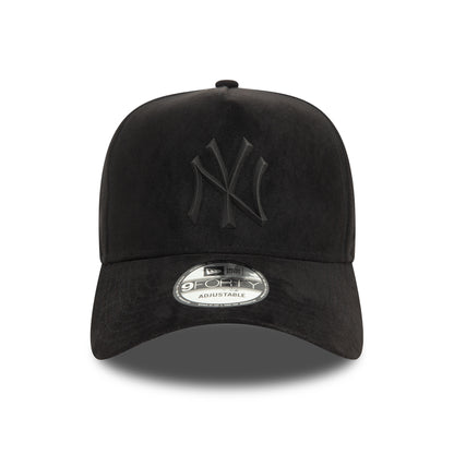 Casquette Snapback A-Frame 9FORTY MLB Faux Suede New York Yankees noir sur noir NEW ERA