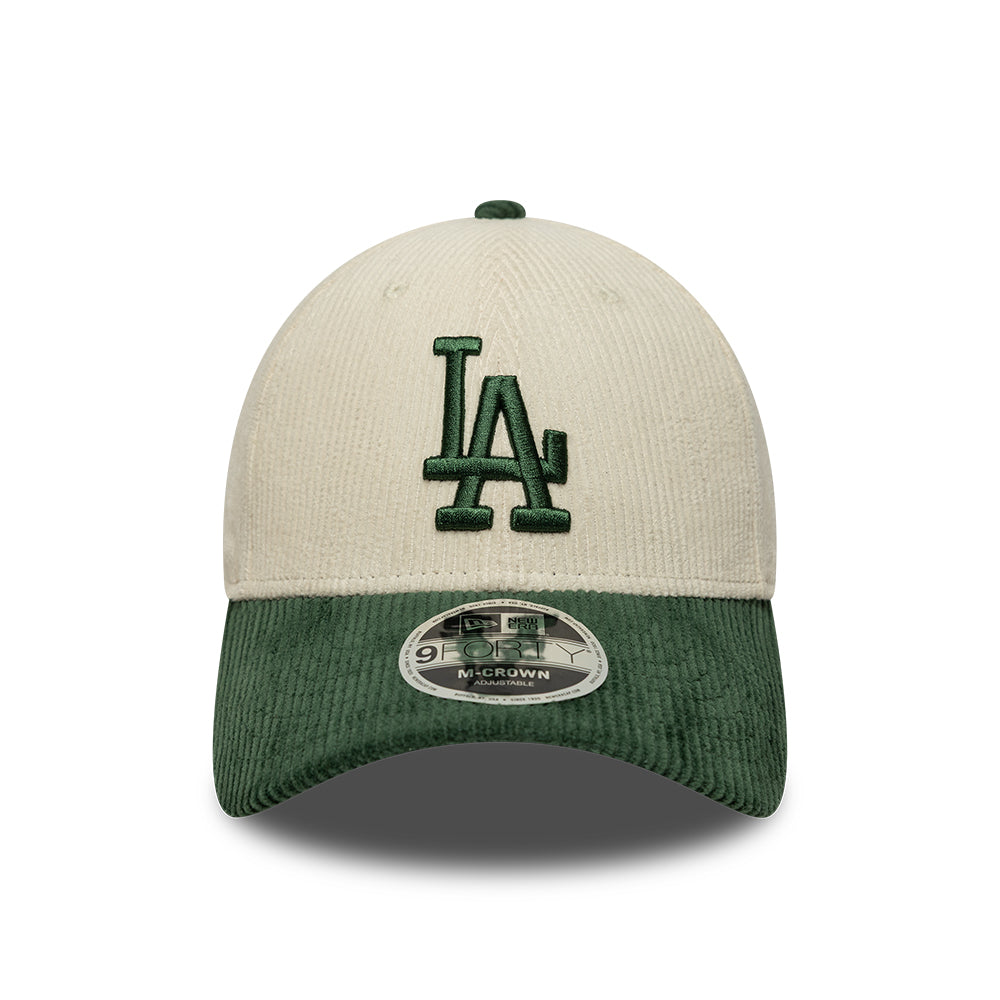 Casquette 9FORTY M-Crown MLB Cord L.A. Dodgers crème-vert foncé NEW ERA