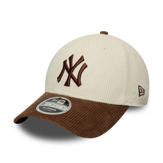 Casquette 9FORTY M-Crown MLB Cord New York Yankees crème-marron profond NEW ERA