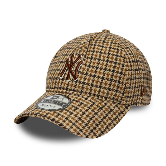 Casquette A-Frame 9TWENTY MLB Houndstooth New York Yankees camel NEW ERA