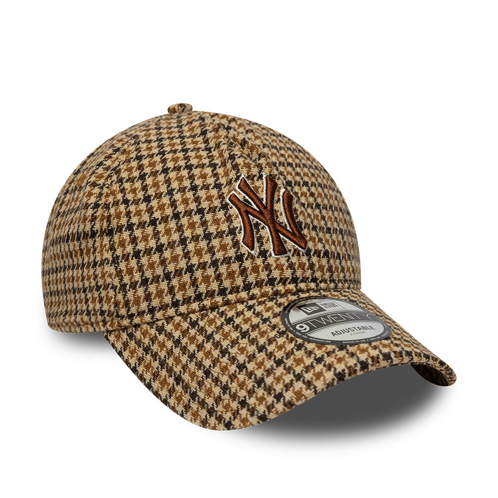 Casquette A-Frame 9TWENTY MLB Houndstooth New York Yankees camel NEW ERA