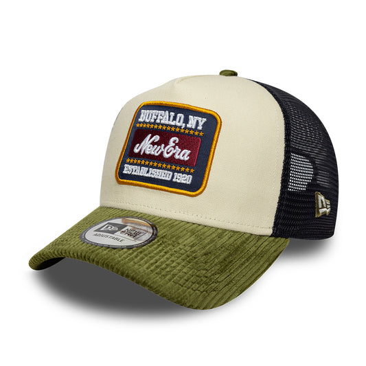 Casquette Trucker A-Frame 9FORTY Patch Cord crème-olive NEW ERA