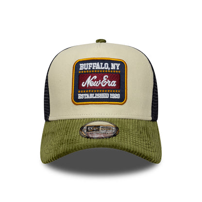 Casquette Trucker A-Frame 9FORTY Patch Cord crème-olive NEW ERA