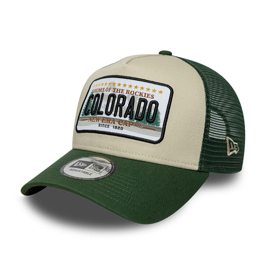 Casquette Trucker A-Frame 9FORTY License Plate Colorado pierre-vert foncé NEW ERA