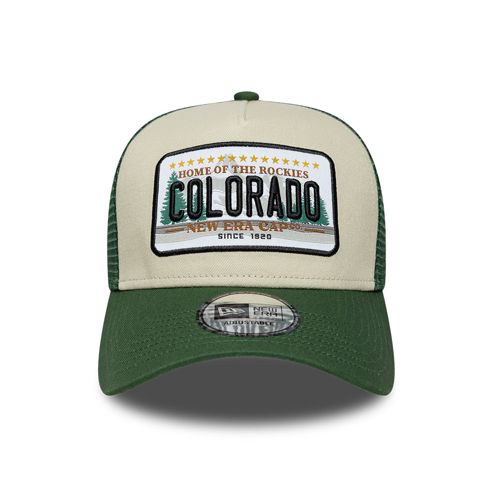 Casquette Trucker A-Frame 9FORTY License Plate Colorado pierre-vert foncé NEW ERA